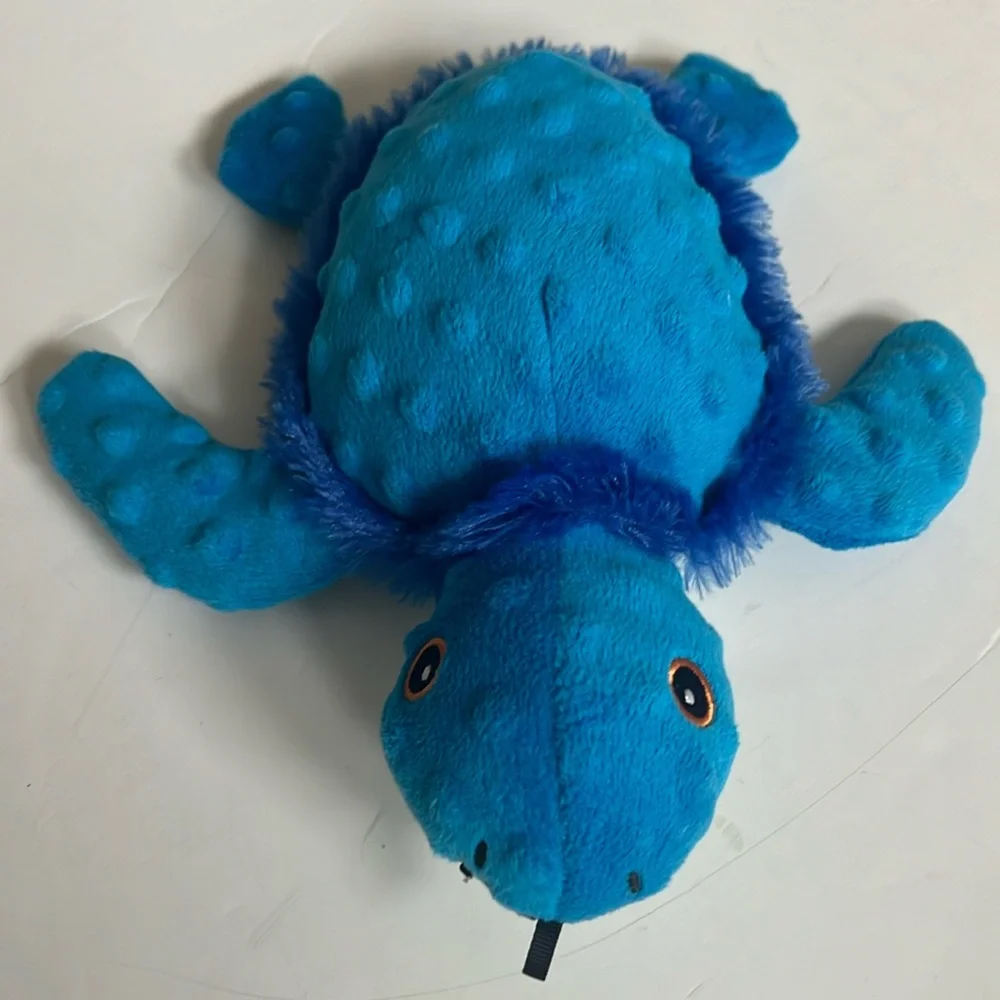Snug Arooz Blue Plush Turtle Squeaks/Crinkle Dog Toys